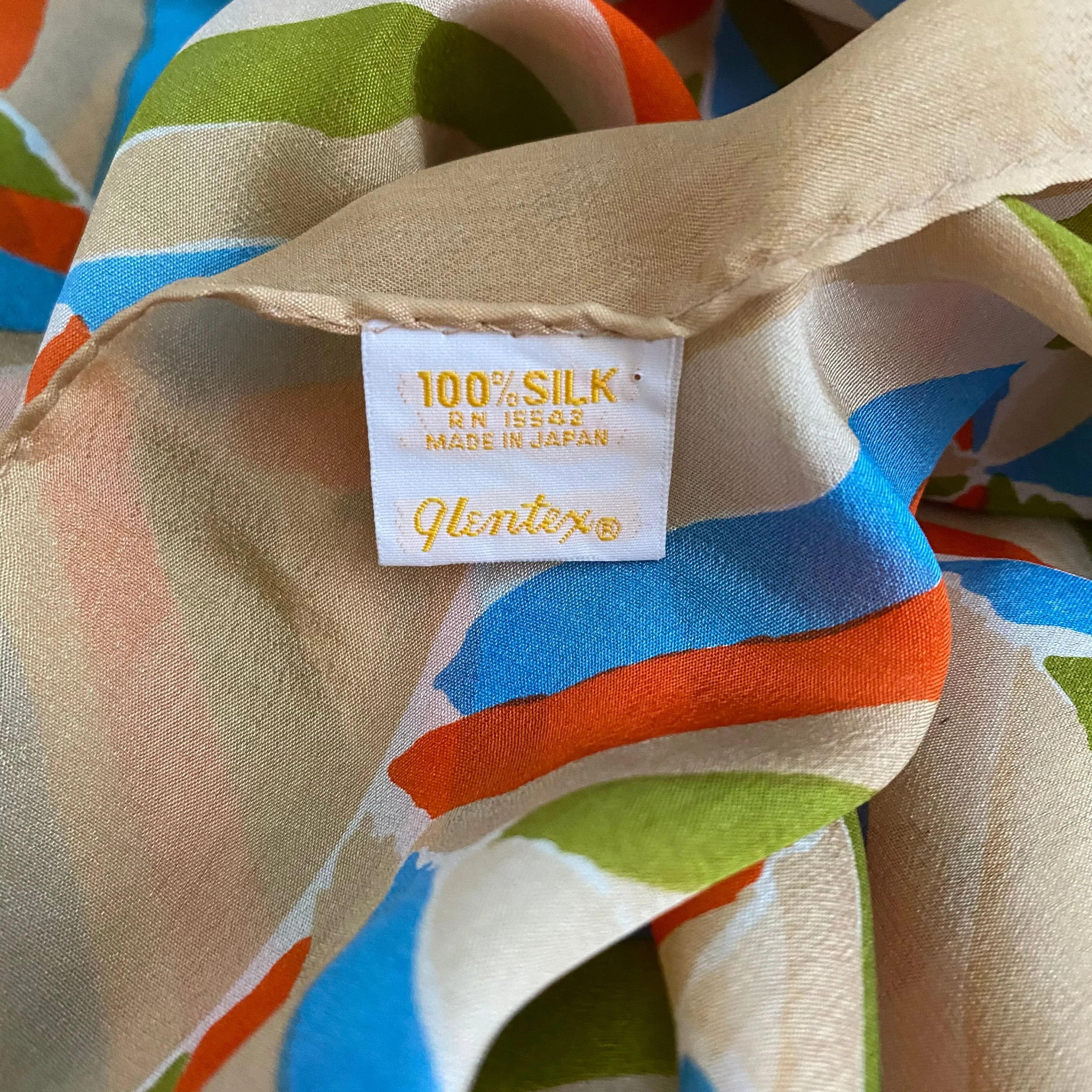 1960s Glentex Silk Scarf