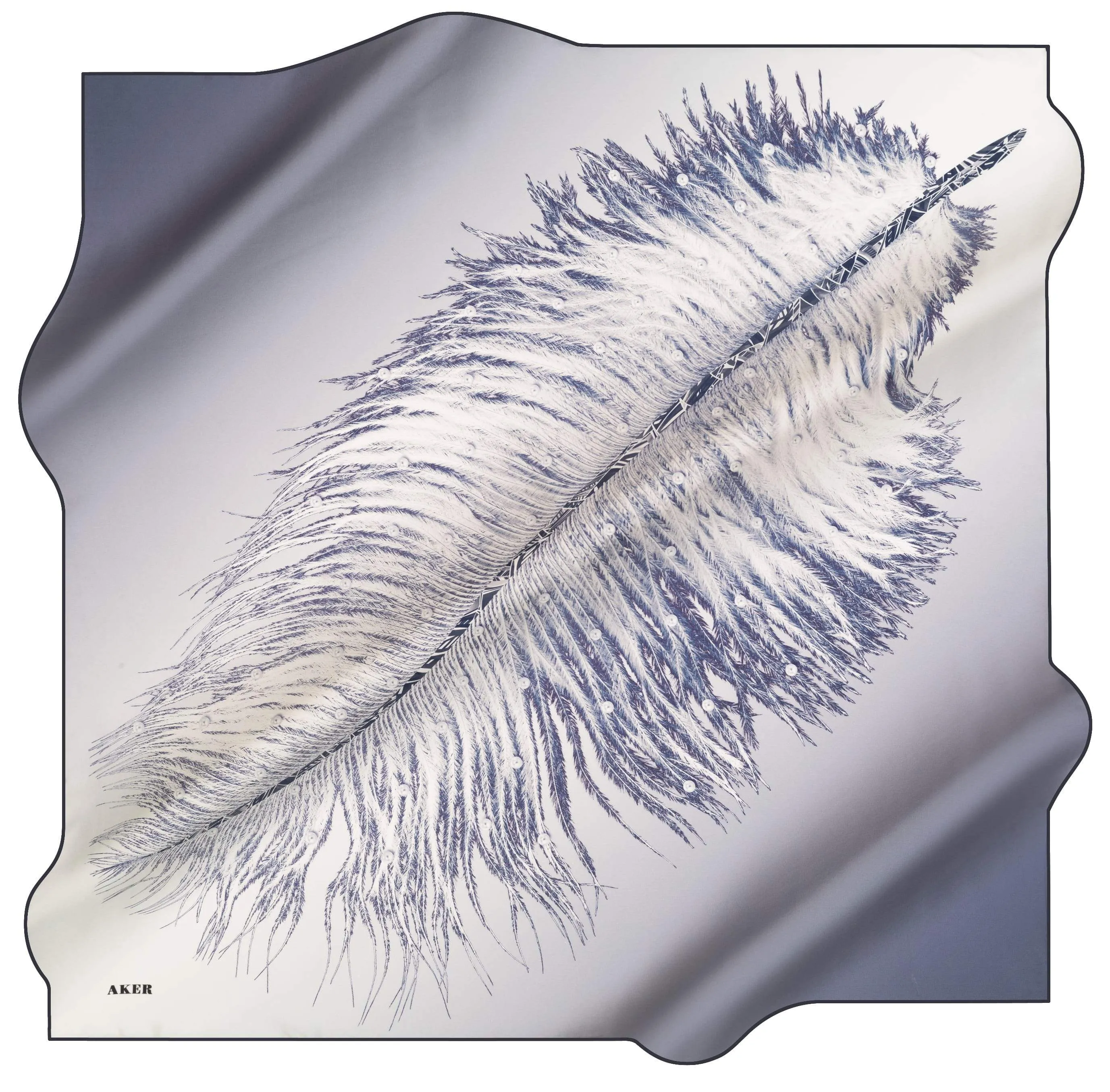 Aker Feather Women Silk Scarf No. 23