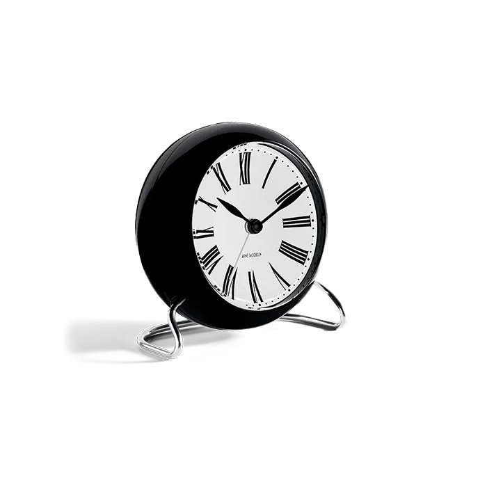 Arne Jacobsen Roman Table Clock, White/Black, Ø: 4.3"