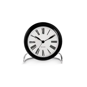 Arne Jacobsen Roman Table Clock, White/Black, Ø: 4.3"