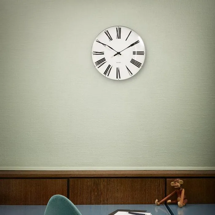 Arne Jacobsen Roman Wall Clock, Large, Ø: 11.4"