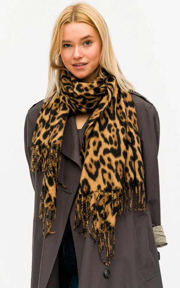 BASC8643 Leopard Print Soft Oblong Scarf