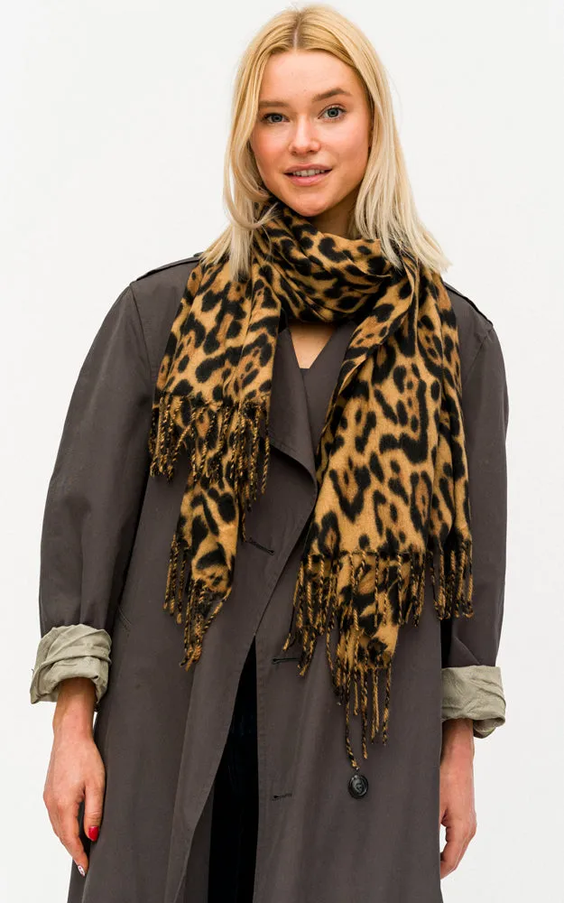 BASC8643 Leopard Print Soft Oblong Scarf