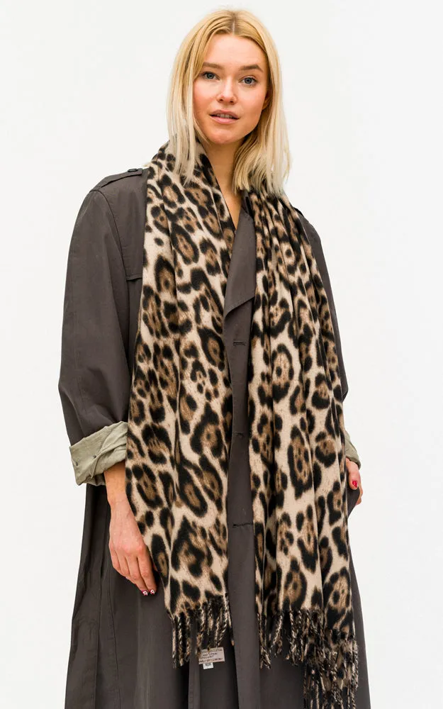 BASC8643 Leopard Print Soft Oblong Scarf