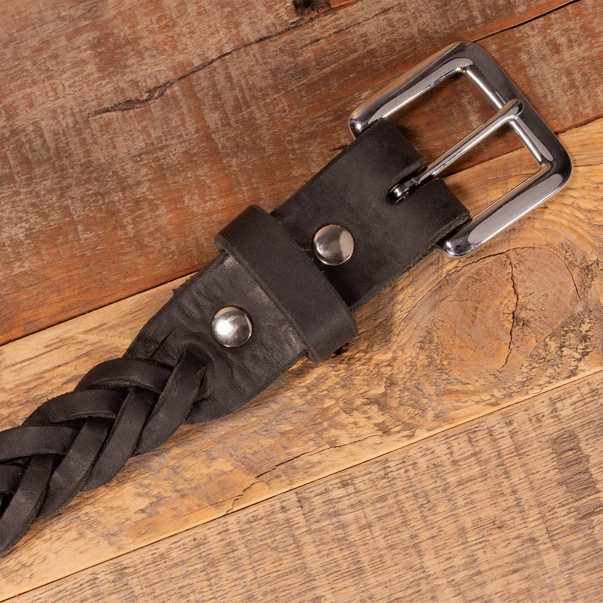 Braided Black Dress Belt