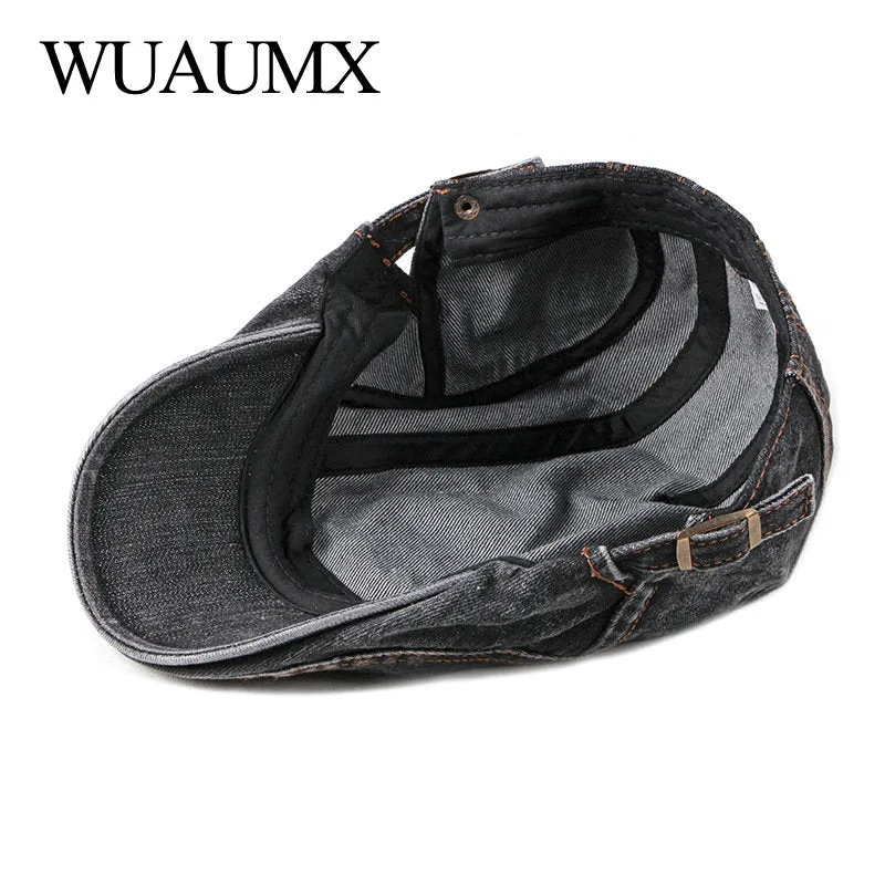 Casual Spring Summer Berets Hat Men Women Denim Newsboy Caps Visors Cotton Cap Duckbill Ivy Flat Cap