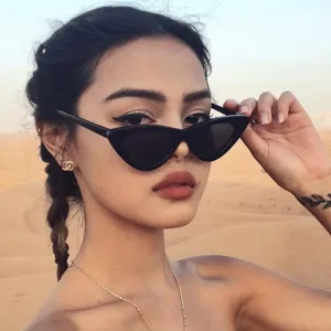 Cat Eye Sunglasses Women 2020 New Fashion Triangle Small Size Frame Eyewear Reb Blue Green Lens Sun Glasses UV400