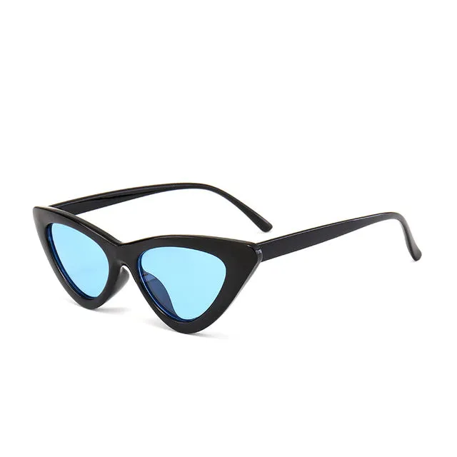 Cat Eye Sunglasses Women 2020 New Fashion Triangle Small Size Frame Eyewear Reb Blue Green Lens Sun Glasses UV400