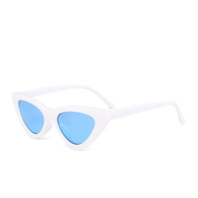 Cat Eye Sunglasses Women 2020 New Fashion Triangle Small Size Frame Eyewear Reb Blue Green Lens Sun Glasses UV400