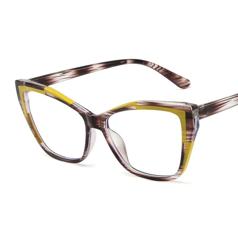 CCspace Women's Full Rim Cat Eye Tr 90 Titanium Reading Glasses R55485