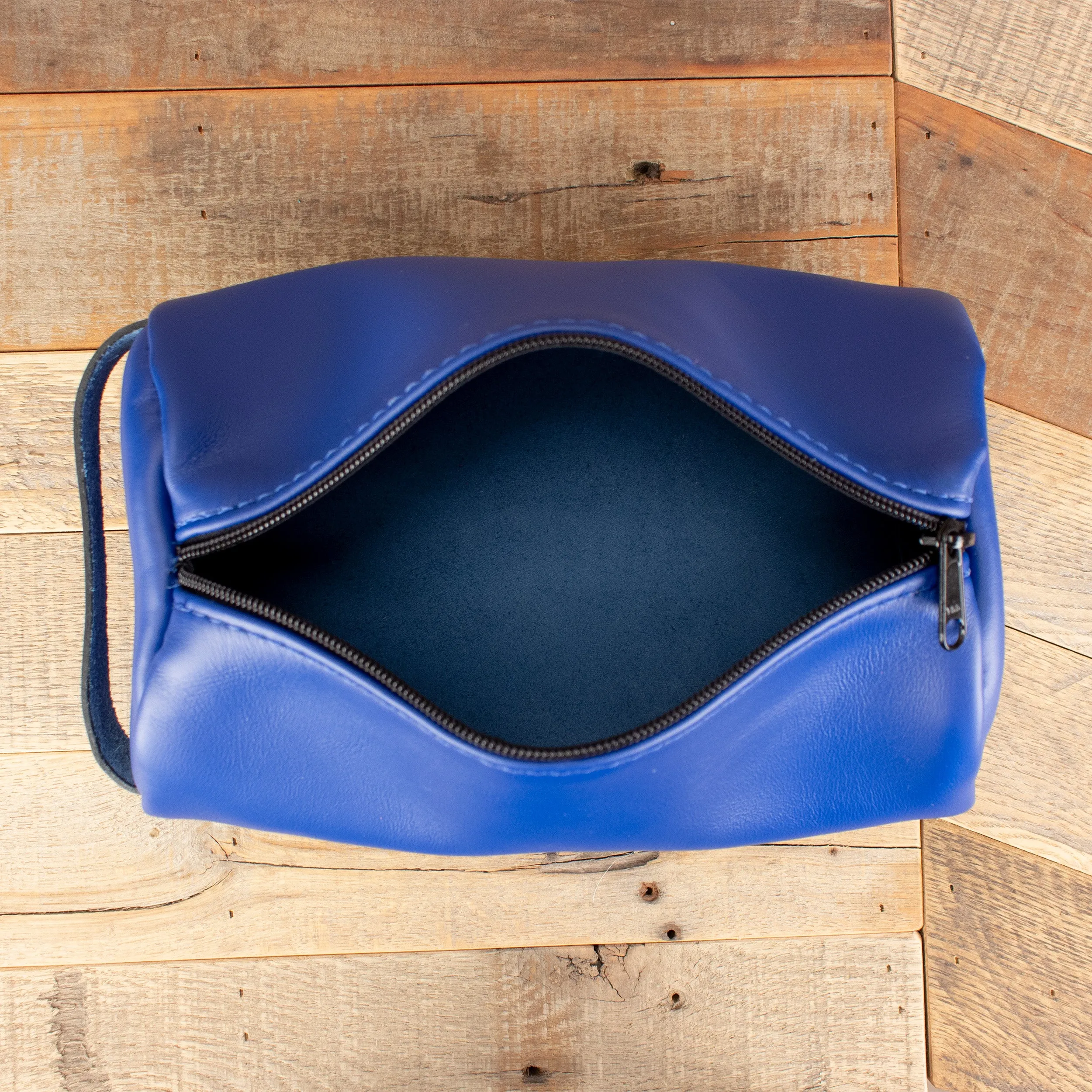 Cowhide Blue Toiletry Bag