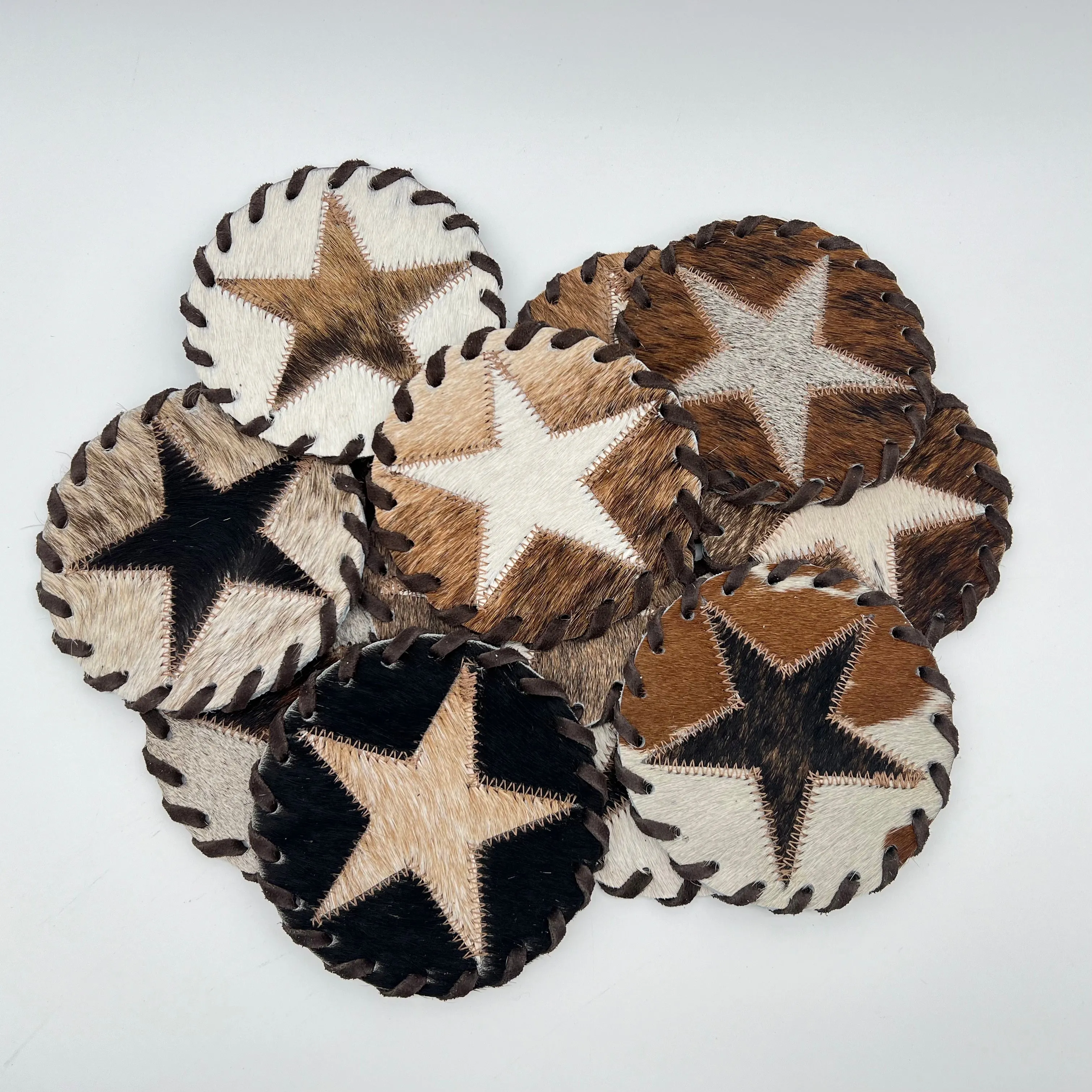 Cowhide Star Coasters