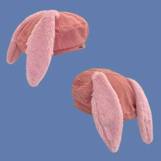 Cute Bunny Ears Denim Beret