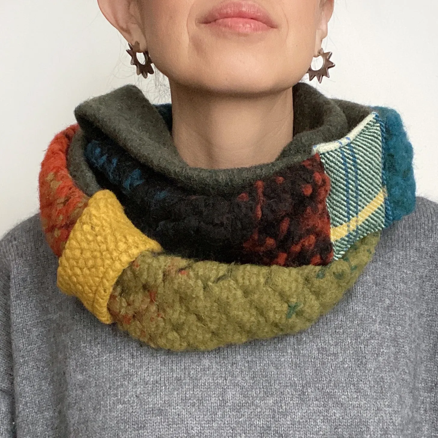 Double loop neck scarf Fall color