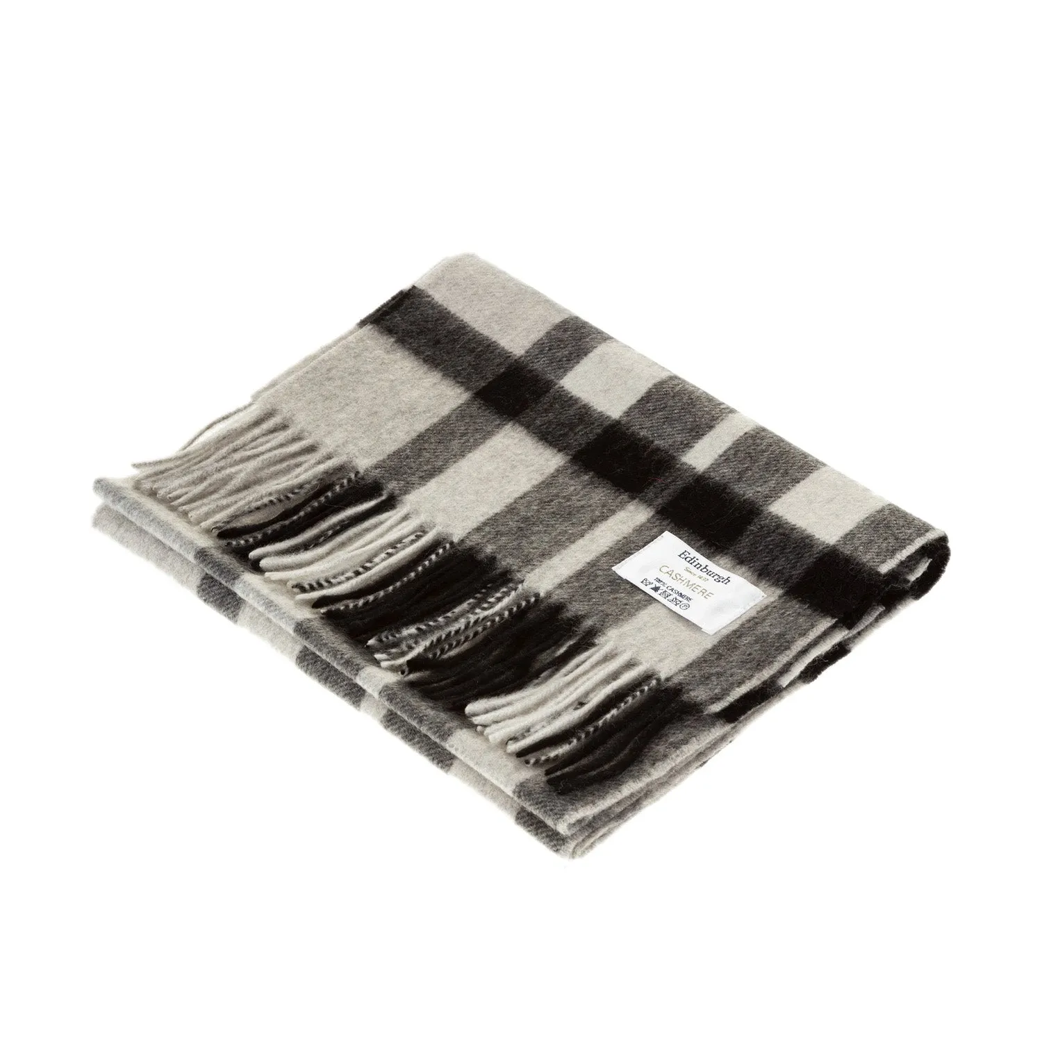 Edinburgh Cashmere Scarf  Exploded Scotty Thomson Lt Grey