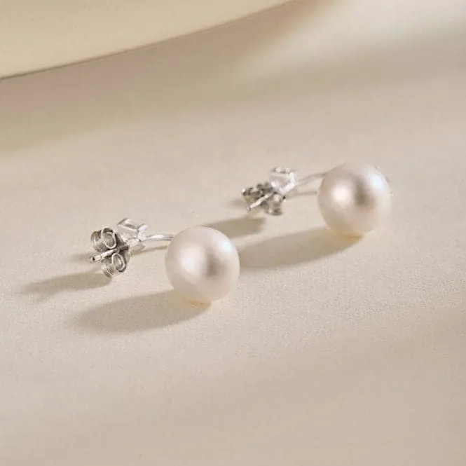 Fresh Water Pearl Round Star Dropper Earrings ERLE025