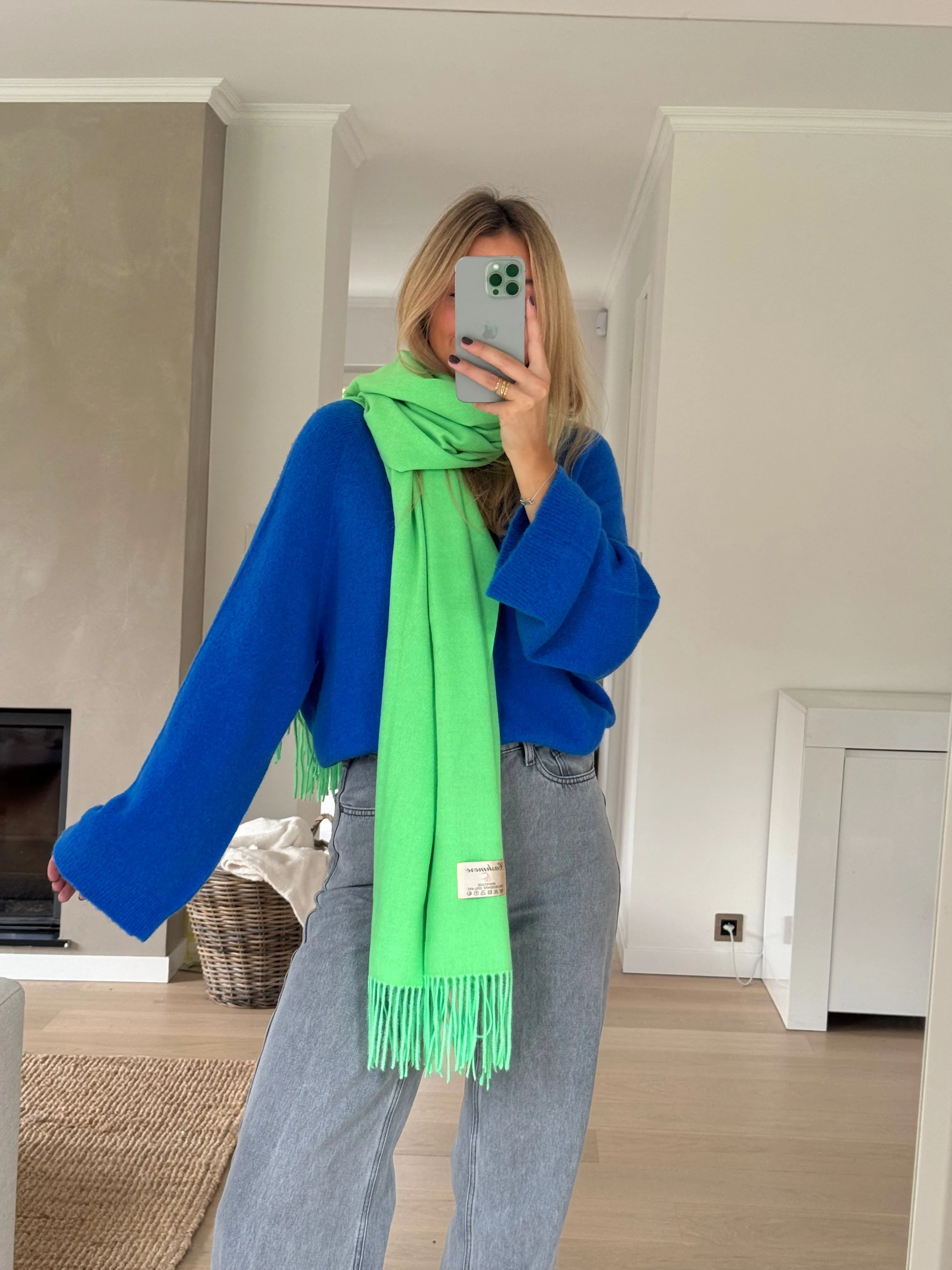 Green Cashmere Ronald Scarf