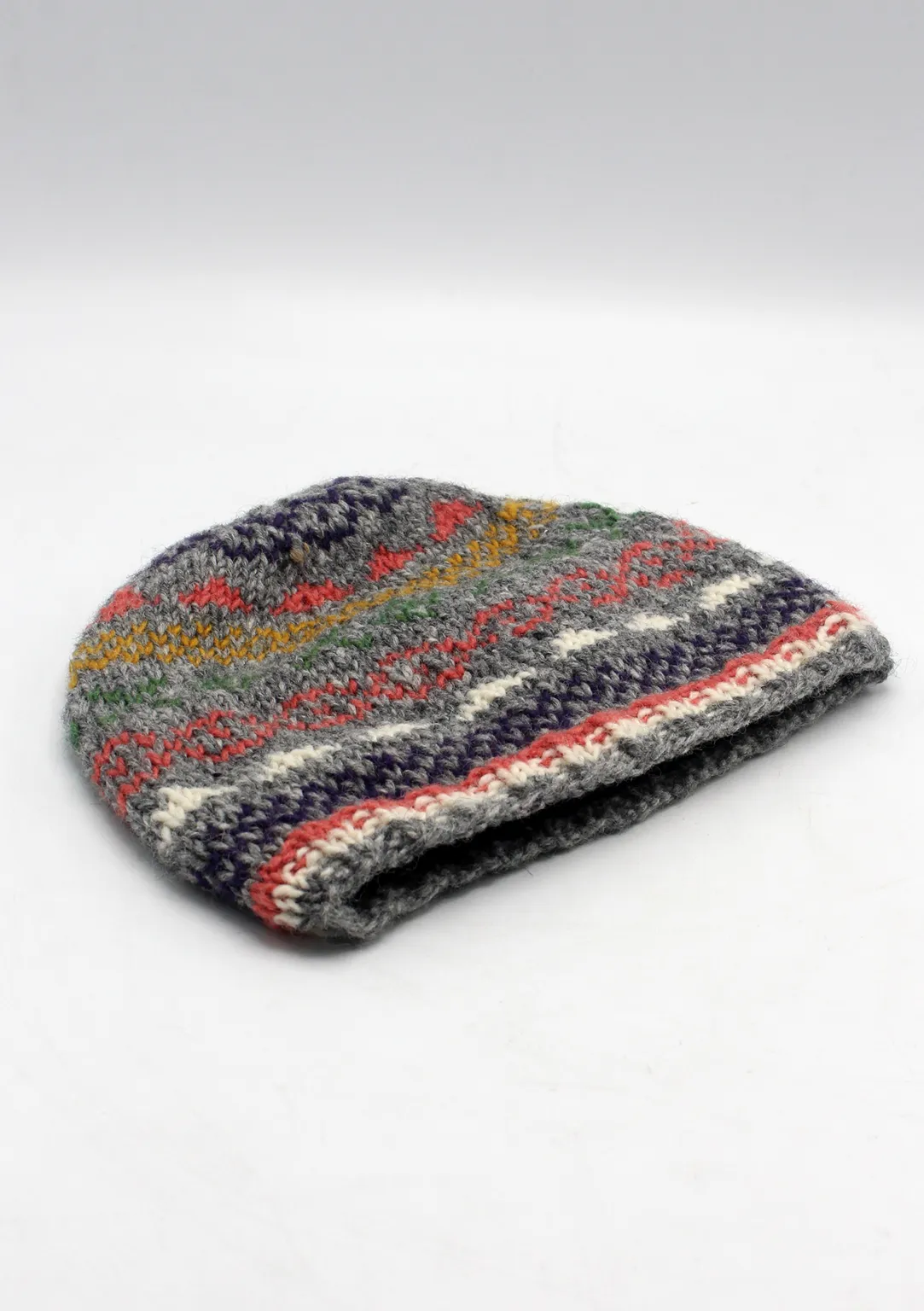 Handknited Brownish Multicolor Sherpa Beanies