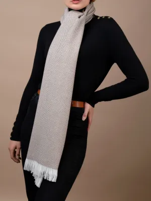 HERRINGBONE SCARF <br> MUSHROOM