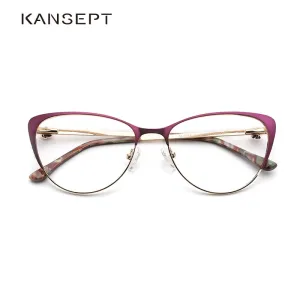 Kansept Metal Women Metal Glasses Frame Cat Eye Eyeglasses Frame 8045