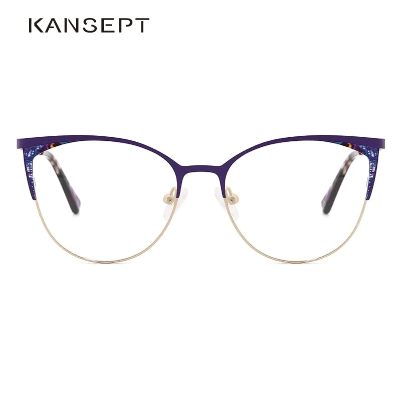 Kansept Women's Full Rim Cat Eye Stainless Steel Frame Eyeglasses 202113