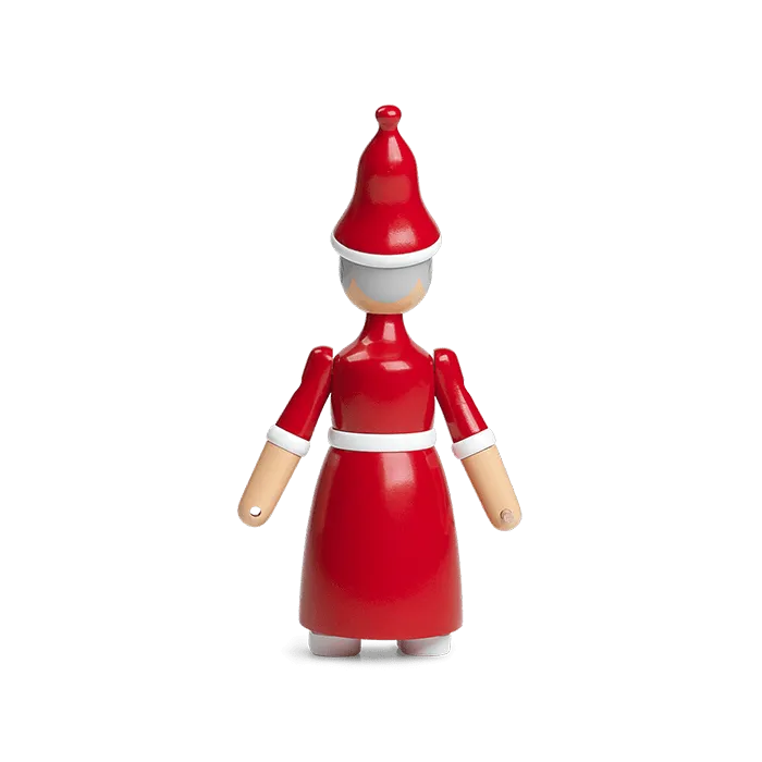 Kay Bojesen Figurines Santa Clara / Mrs Santa, Red/White, H: 7.7"