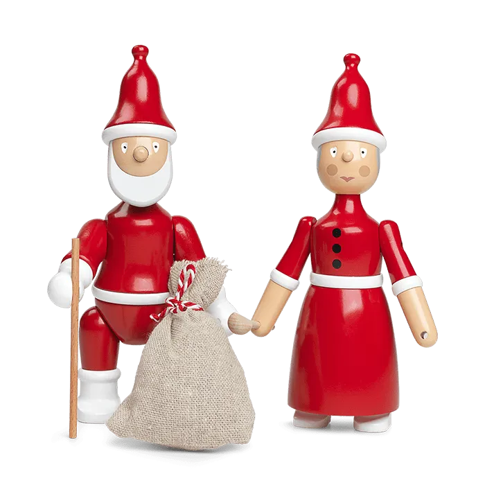 Kay Bojesen Figurines Santa Clara / Mrs Santa, Red/White, H: 7.7"