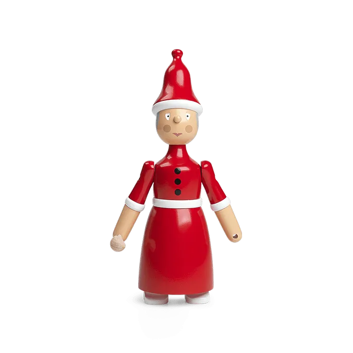 Kay Bojesen Figurines Santa Clara / Mrs Santa, Red/White, H: 7.7"