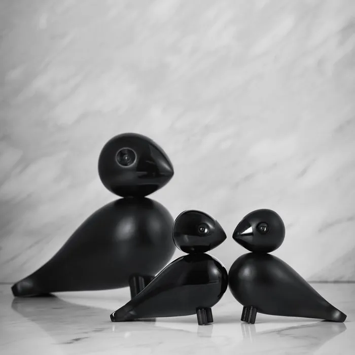 Kay Bojesen Lovebirds, Black, H: 3.5"