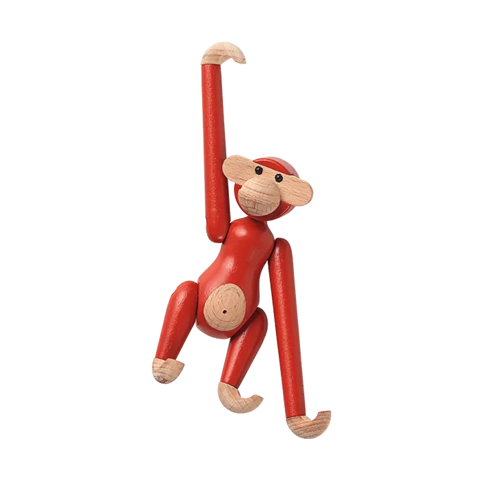 Kay Bojesen Monkey Mini Vintage Red, H: 3.7"