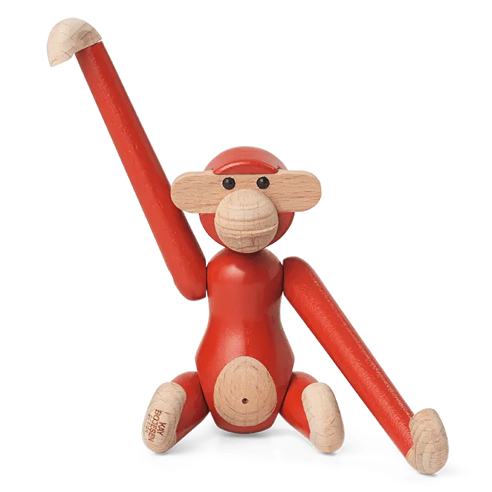 Kay Bojesen Monkey Mini Vintage Red, H: 3.7"