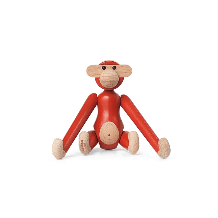 Kay Bojesen Monkey Mini Vintage Red, H: 3.7"