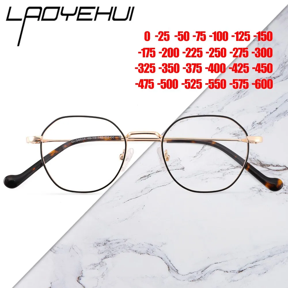 Laoyehui Unisex Full Rim Small Round Alloy Myopic Reading Glasses 8824c1