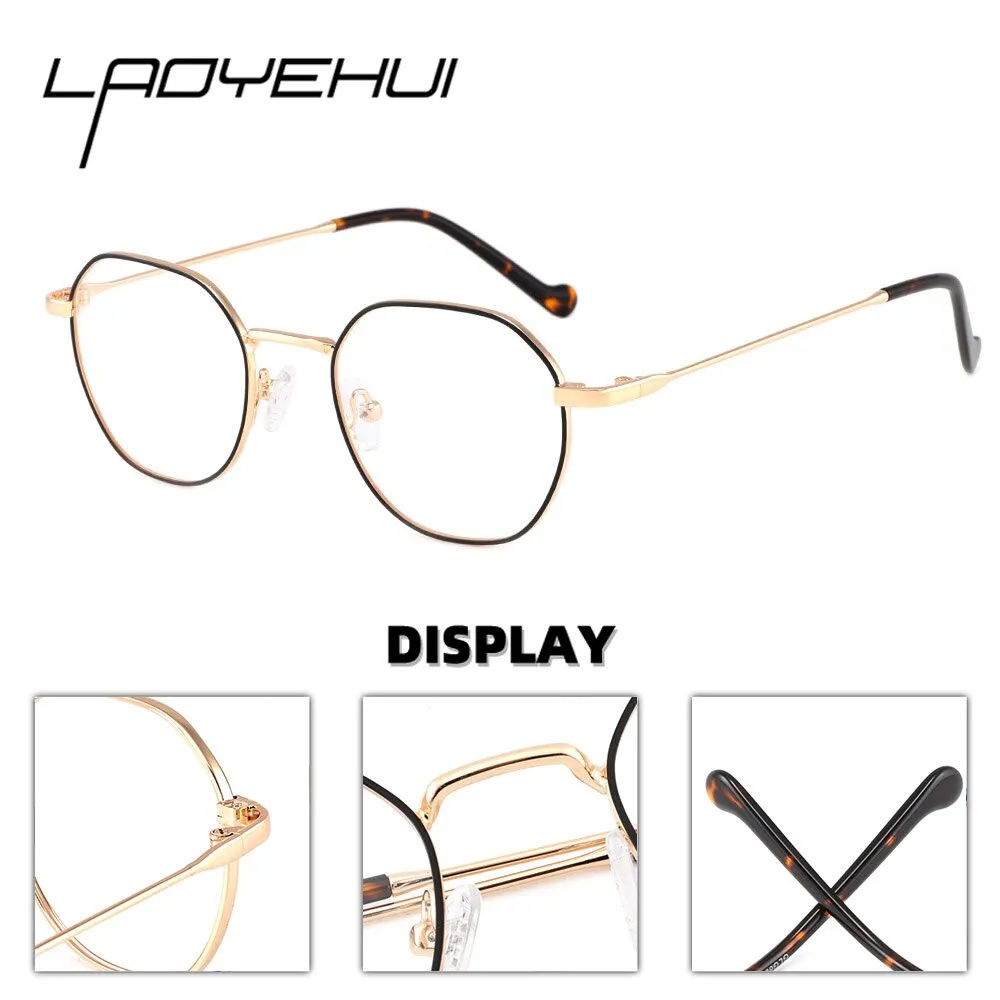 Laoyehui Unisex Full Rim Small Round Alloy Myopic Reading Glasses 8824c1