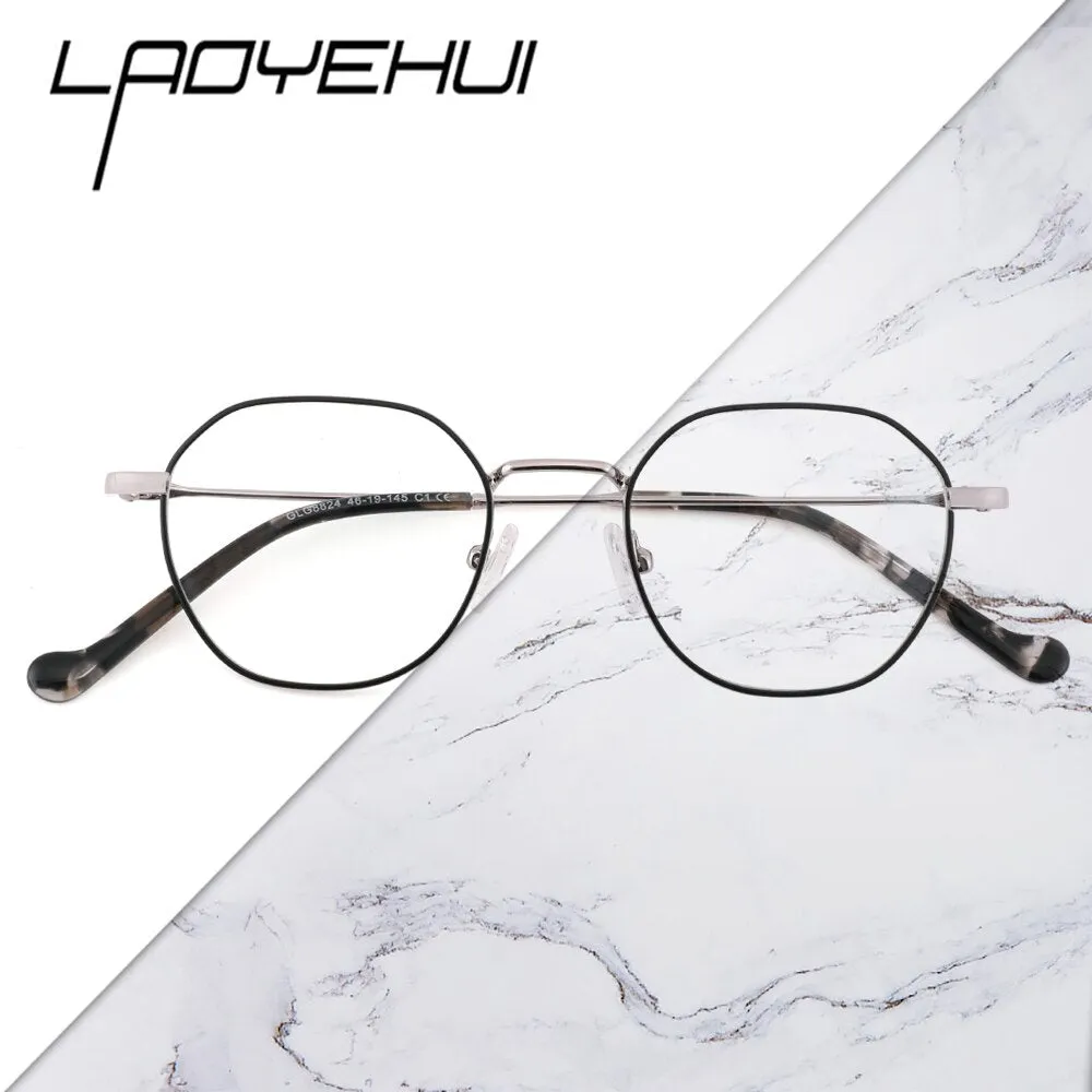 Laoyehui Unisex Full Rim Small Round Alloy Myopic Reading Glasses 8824c1