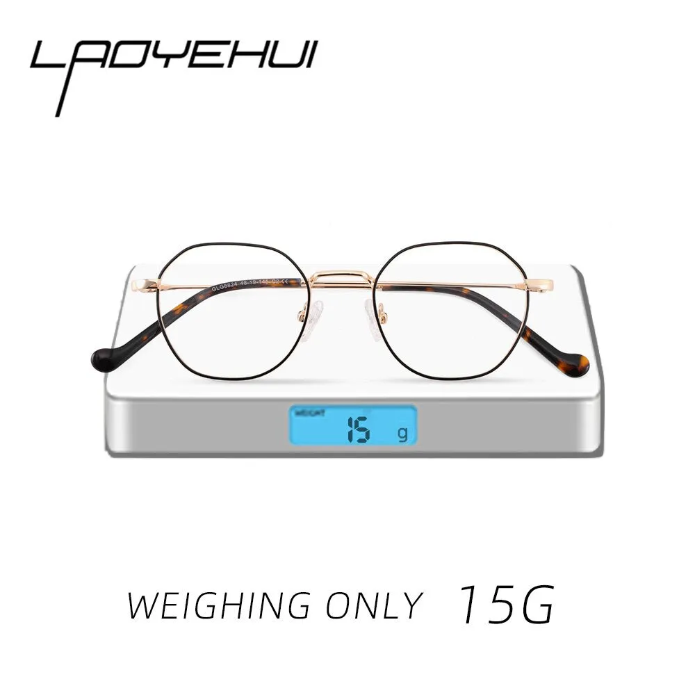 Laoyehui Unisex Full Rim Small Round Alloy Myopic Reading Glasses 8824c1