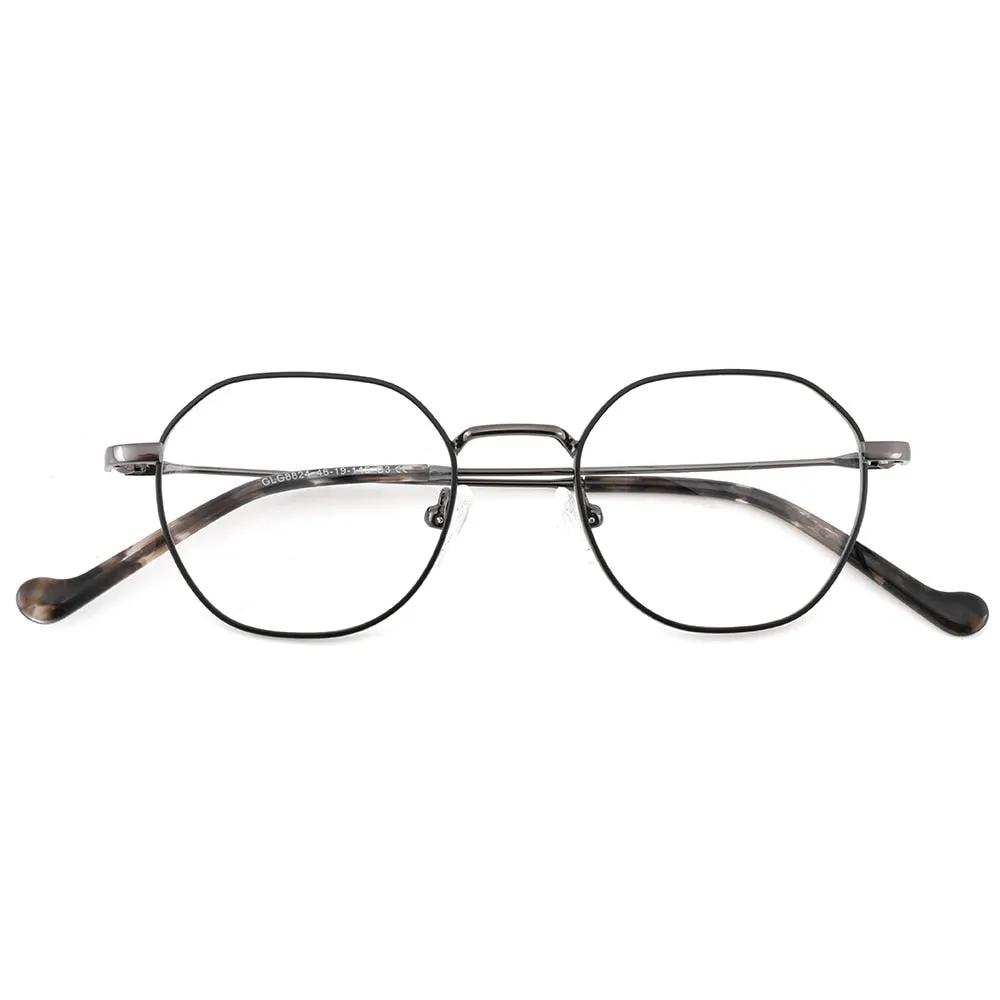 Laoyehui Unisex Full Rim Small Round Alloy Myopic Reading Glasses 8824c1