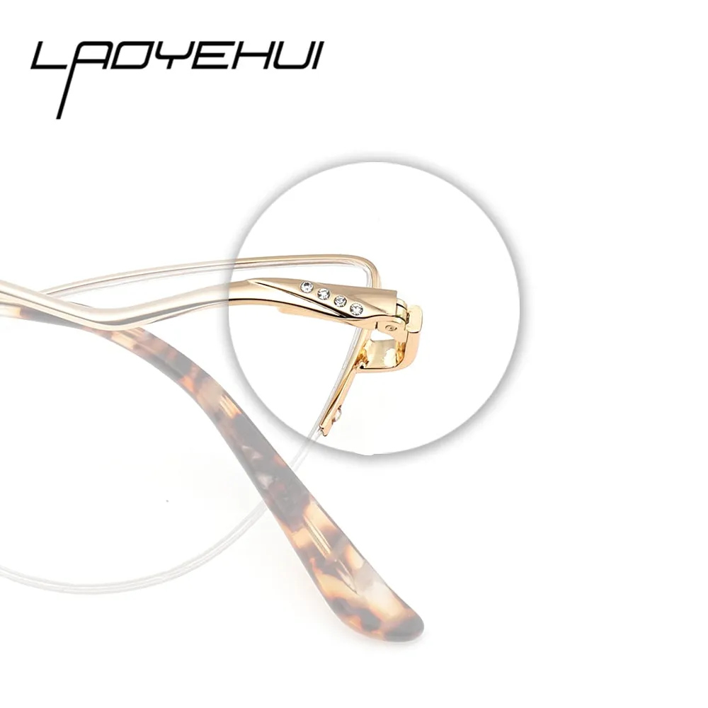 Laoyehui Women's Semi Rim Cat Eye Alloy Frame Reading Glasses 84511