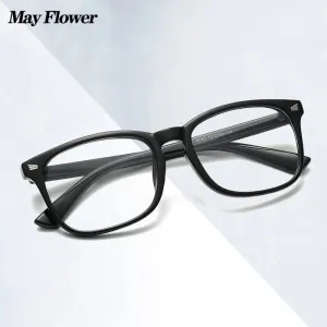 May Flower Women's Full Rim Big Square Acetate Reading Glasses Y095