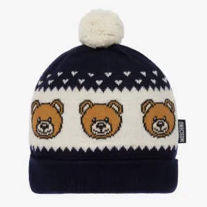 Moschino Baby Pom Pom Teddy Bear Knit Hat