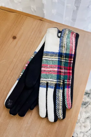 Plaid Touch Screen Gloves