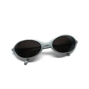 //Style X12// Slim Wraparound White Oval Sunglasses - White