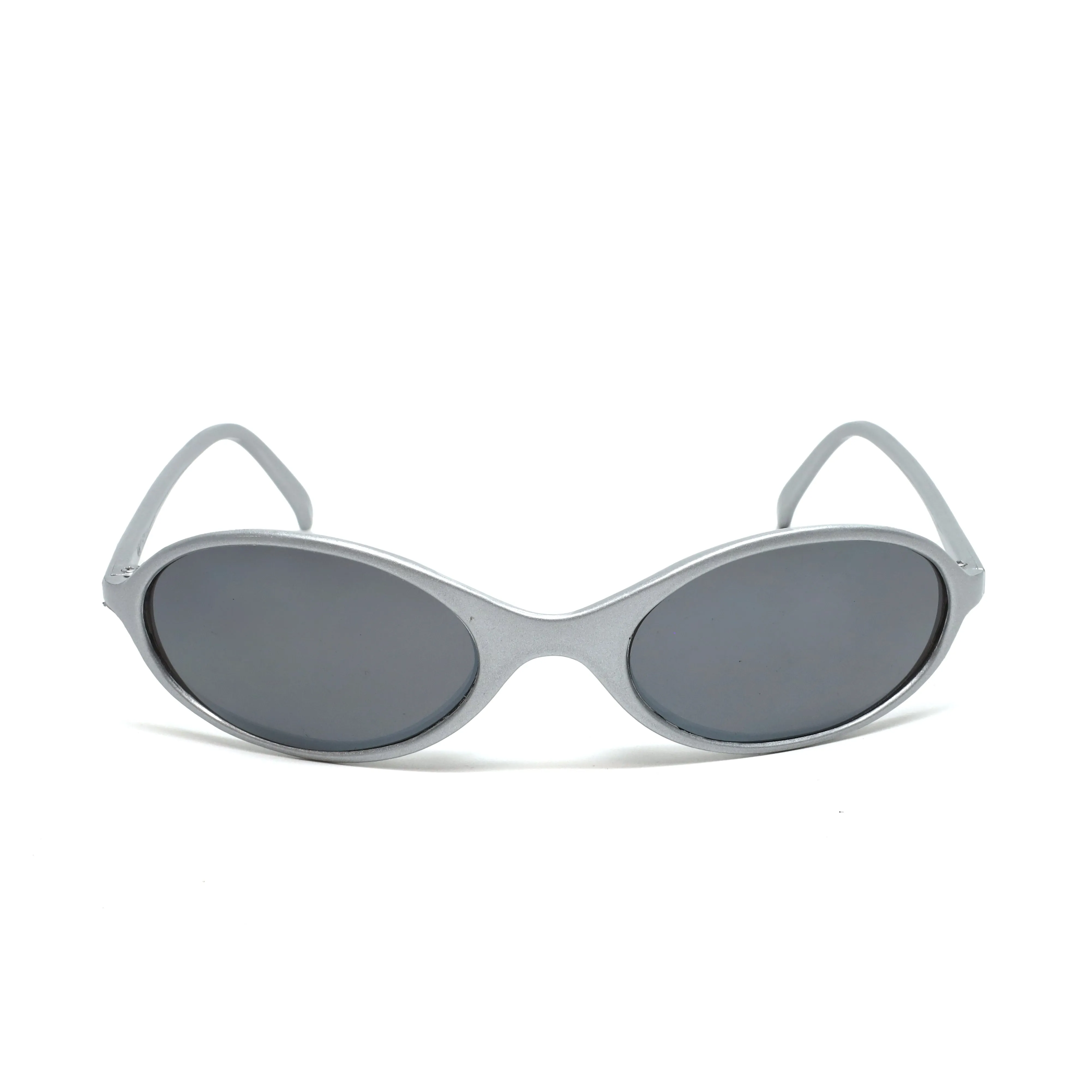 //Style X12// Slim Wraparound White Oval Sunglasses - White