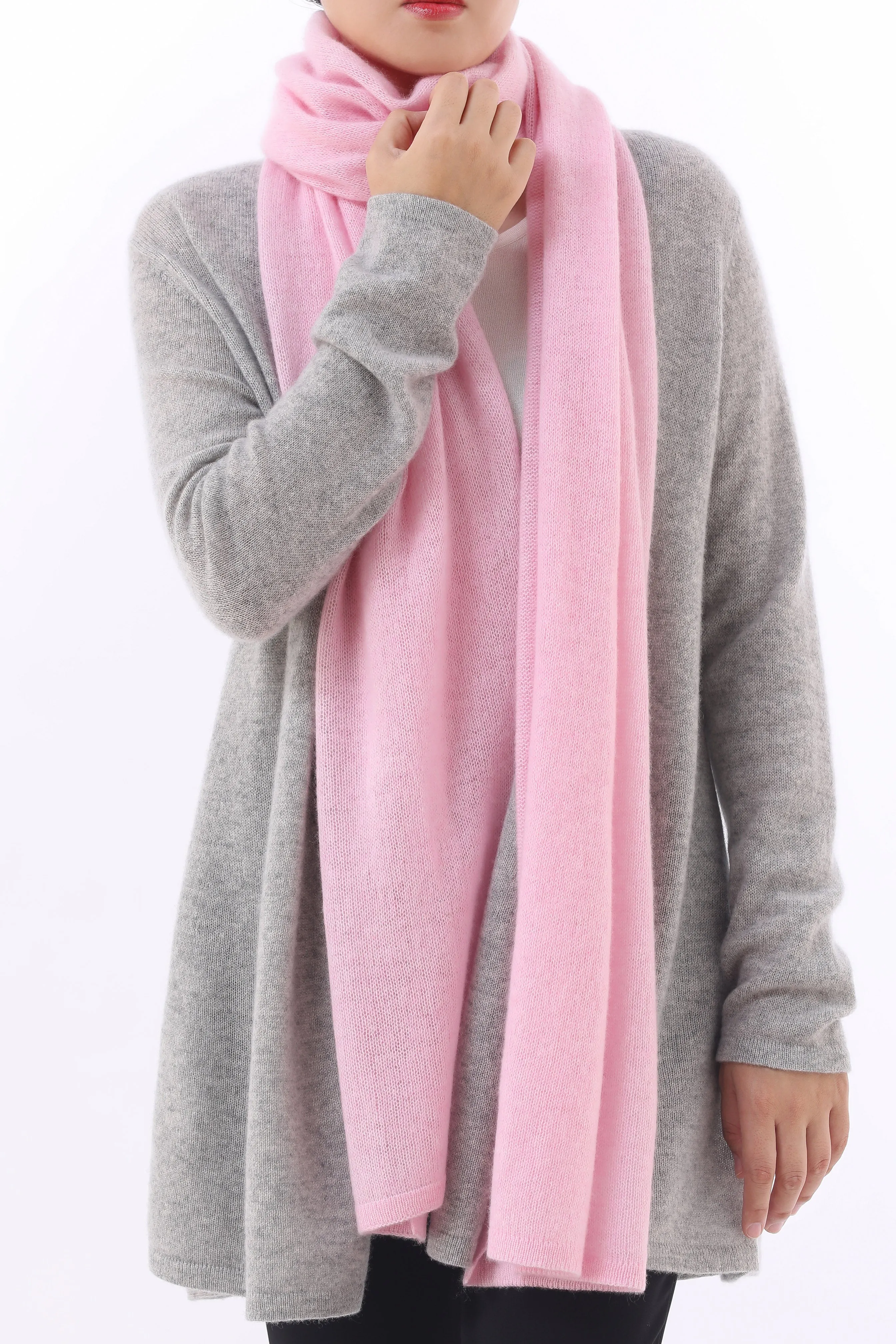 Sustainable Cashmere Lofty Scarf - Light Pink