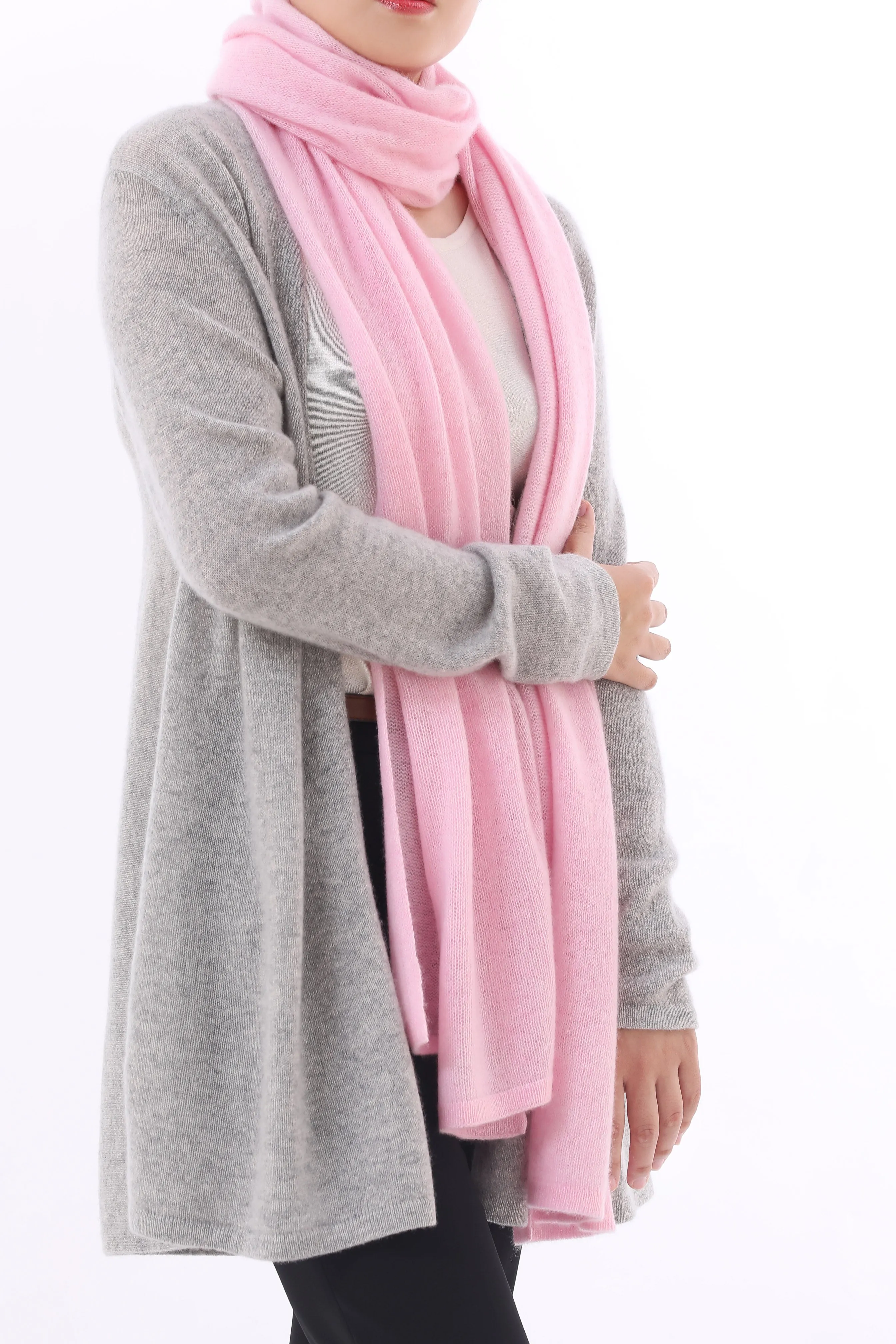 Sustainable Cashmere Lofty Scarf - Light Pink