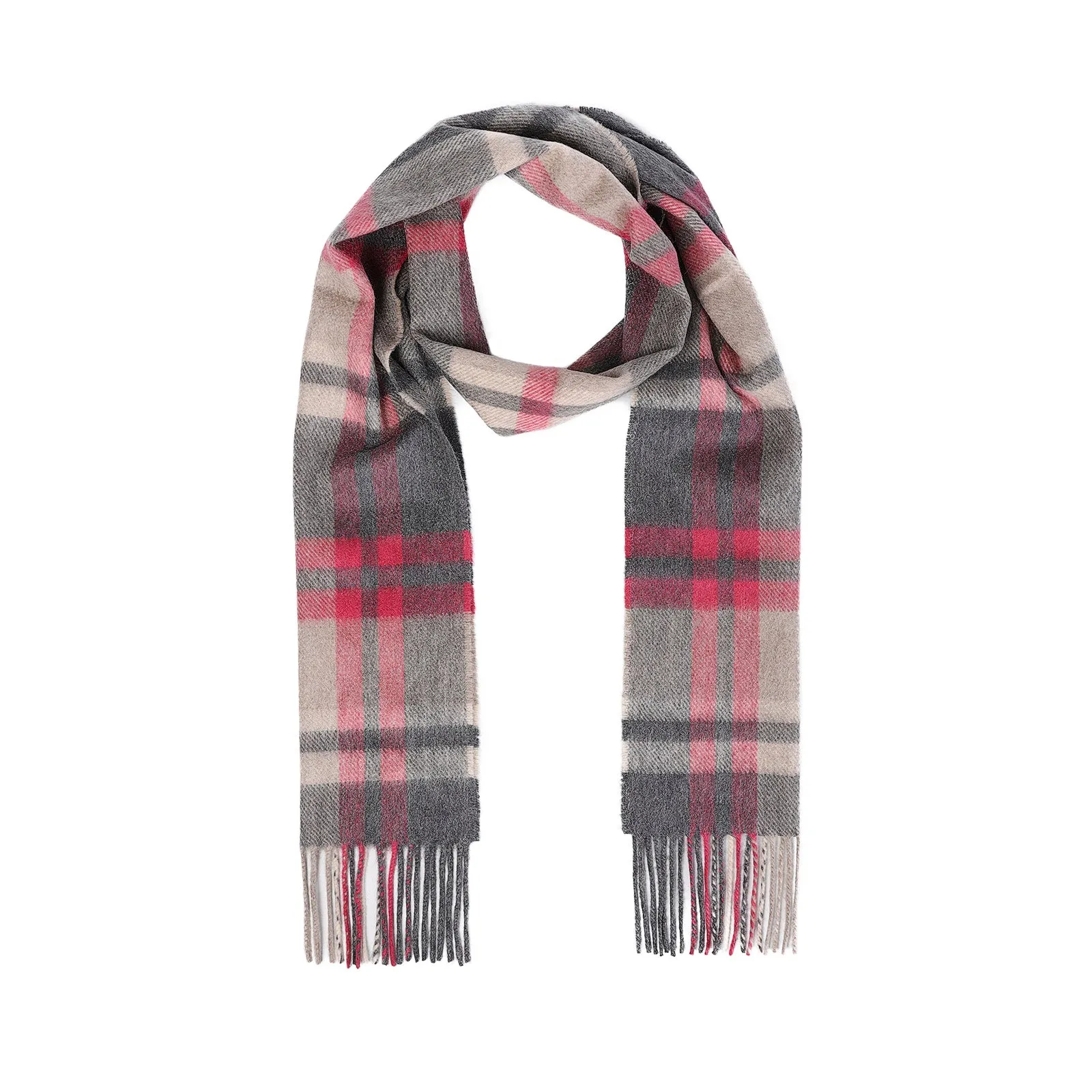 Tartan Weaving Mill 100% Cashmere Scarf  Amplified Ruby