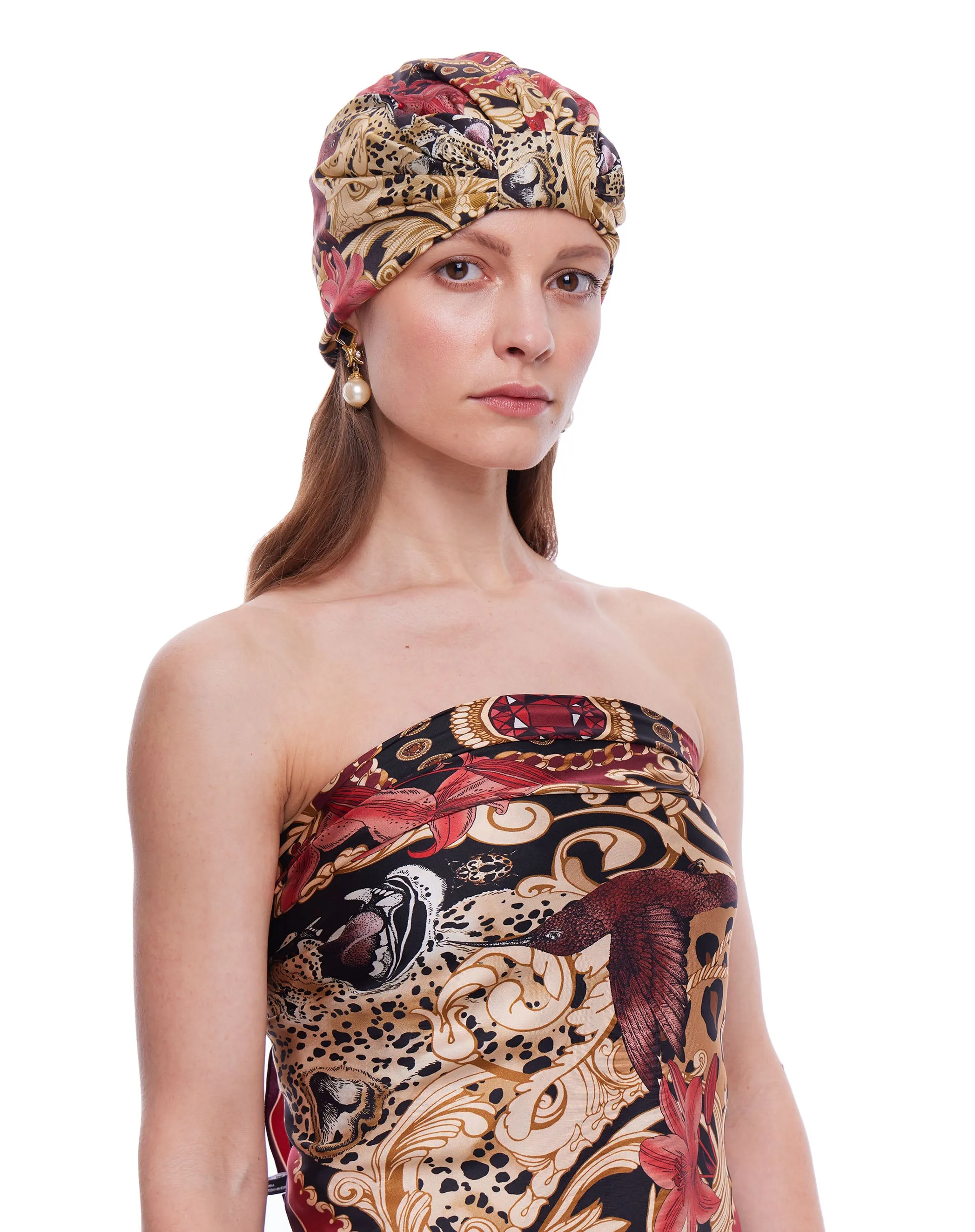 The Leopard Baroque Silk Turban