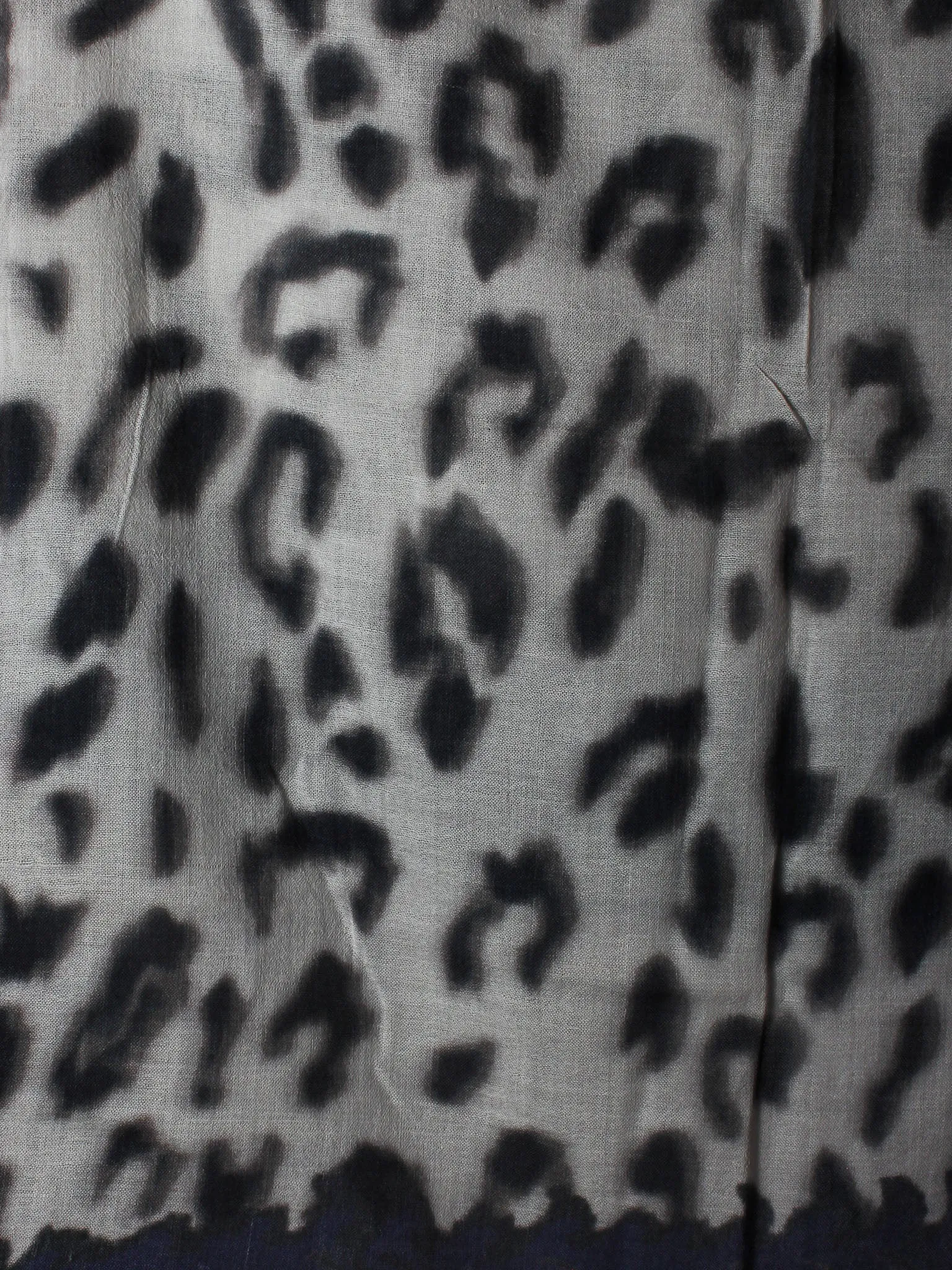 White Indigo Black Pure Wool Stole from Kashmir - S6317086