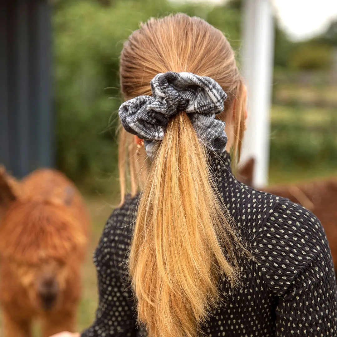 Wool Plaid Oversized Scrunchie