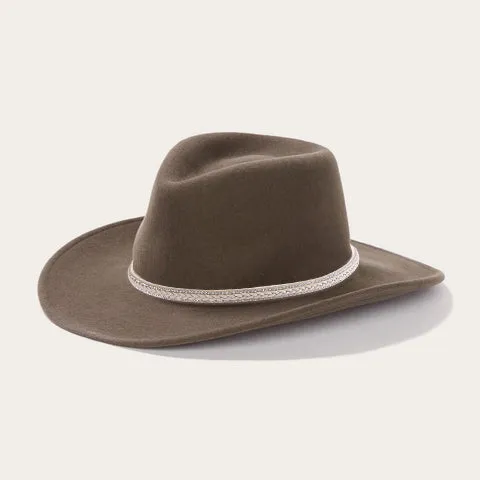 Woolen Whisper Fedora Outdoor Hat With Beige Hat band